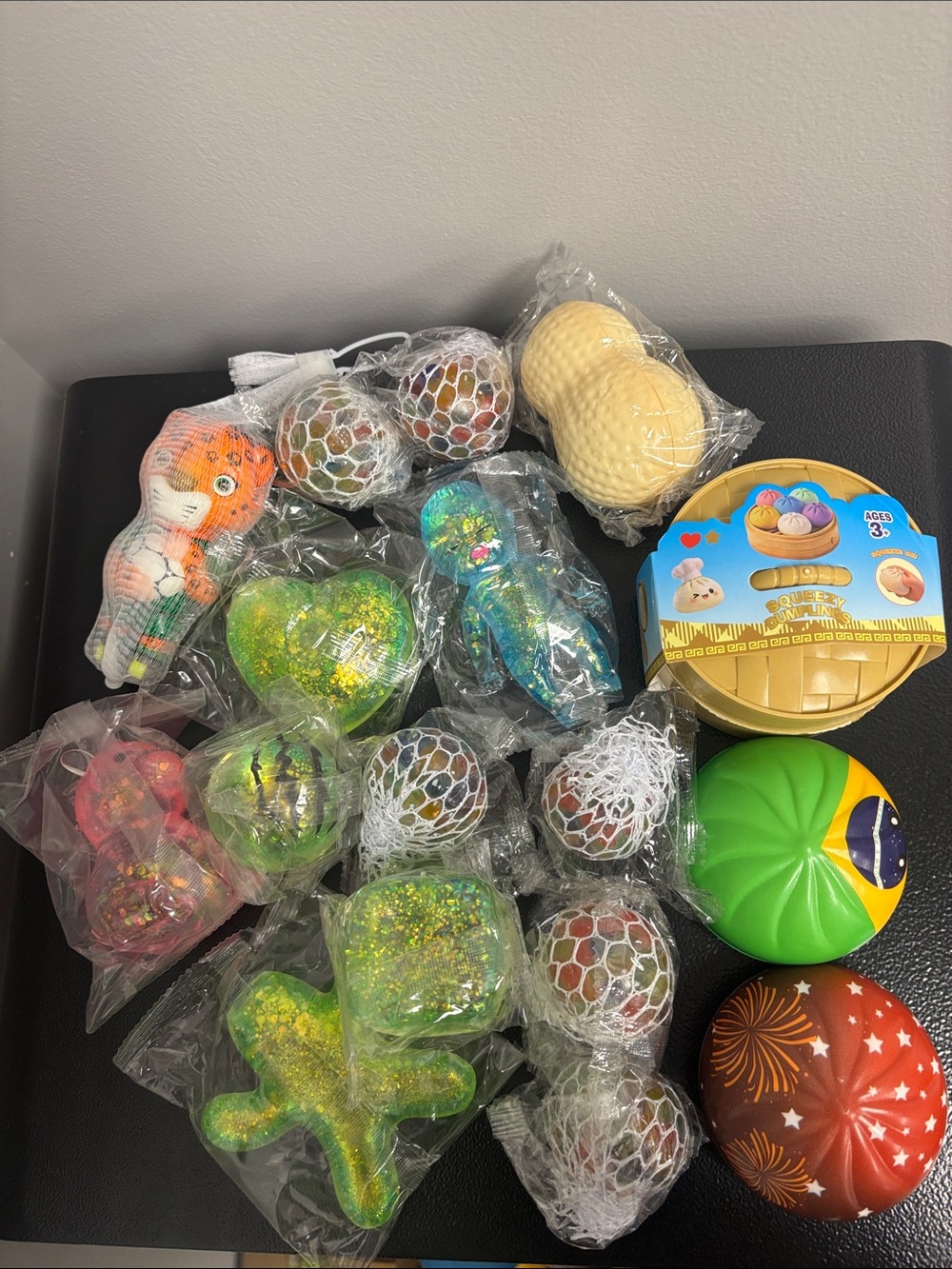 17 Assorted squishy Stress & Squeeze Toy Bundle - Bright Multicolor